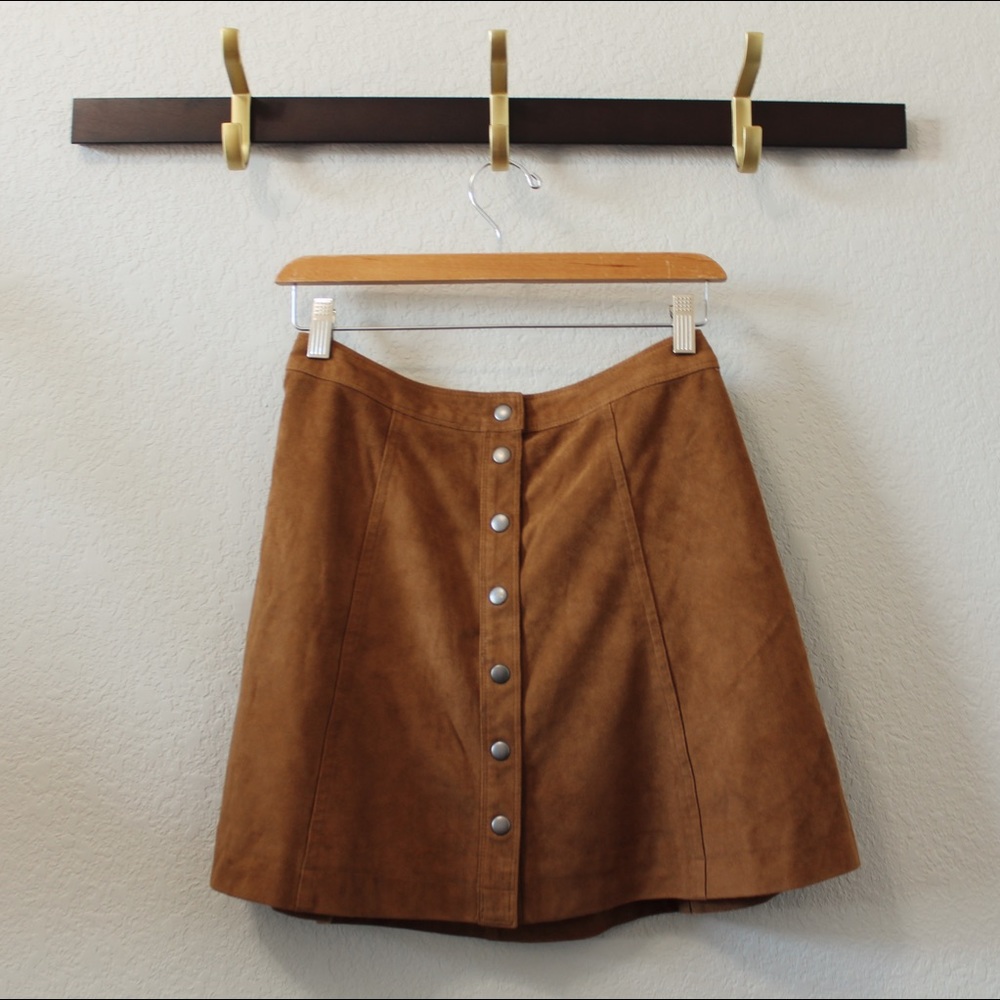 Abercrombie & Fitch tan faux suede